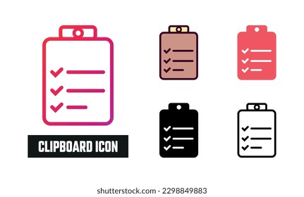 Clipboard Icon Set Vector Illustration