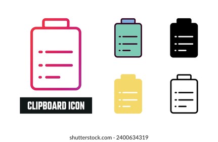 Clipboard Icon Set Vector Illustration