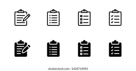 Clipboard icon set vector illustration