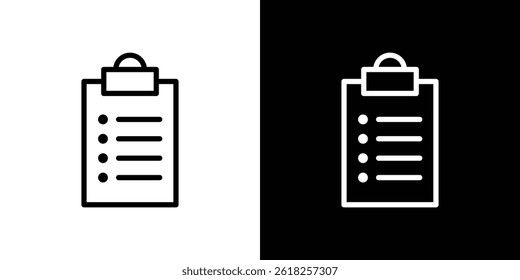 Clipboard icon shape graphic simple plain clipart symbol. thin line outline art