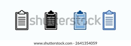 Clipboard icon sheet multiple style collection isolated vector