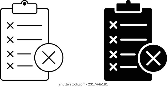 Clipboard icon sheet, simple trendy flat style line and solid Isolated vector illustration on white background. For apps, logo, websites, symbol , UI, UX, graphic and web design. EPS 10.