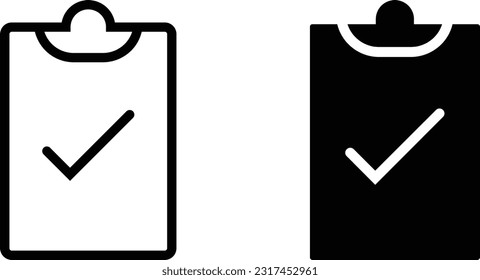 Clipboard icon sheet, simple trendy flat style line and solid Isolated vector illustration on white background. For apps, logo, websites, symbol , UI, UX, graphic and web design. EPS 10.
