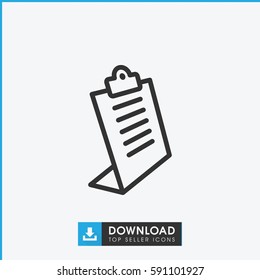 clipboard icon. Simple outline clipboard vector icon. On white background.