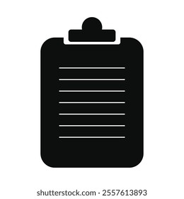 Clipboard icon. Clipboard solid icon flat style isolated on background. Checklist sign symbol for web site and app design.