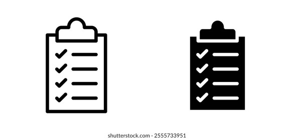 Clipboard icon symbol collection on white background.