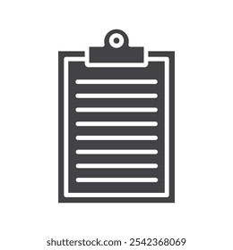 Clipboard icon Symbol mark in filled style