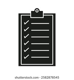 Clipboard icon Symbol mark in Outline style