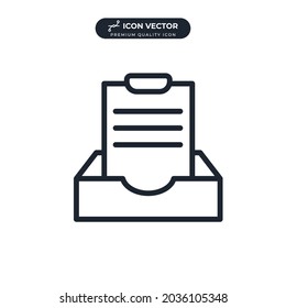 Clipboard icon symbol template for graphic and web design collection logo vector illustration