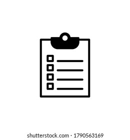 Símbolo de icono del portapapeles vector aislado en fondo blanco