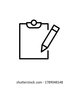 Clipboard icon symbol vector on white background. Editable