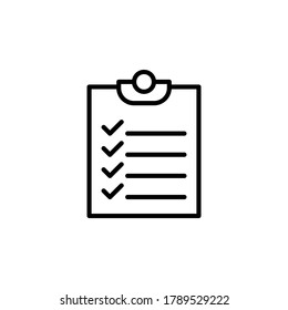 Clipboard icon symbol vector on white background. Editable