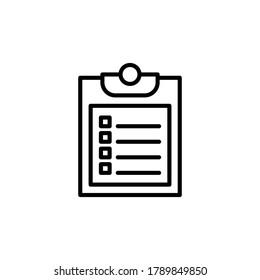 Clipboard icon symbol vector on white background. Editable