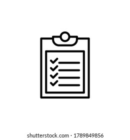 Clipboard icon symbol vector on white background. Editable