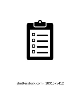 Símbolo de icono del portapapeles vector en fondo blanco