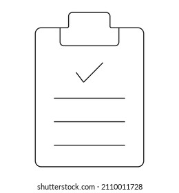 Clipboard icon. Task done. Checklist sign symbol for web site and app design