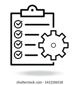 Clipboard icon. Task done. Signed approved document icon. Project completed.Project management