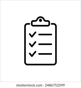 Icono de Portapapeles. Tarea realizada. Icono de documento aprobado firmado. Proyecto completado. Ilustración vectorial aislada sobre fondo blanco