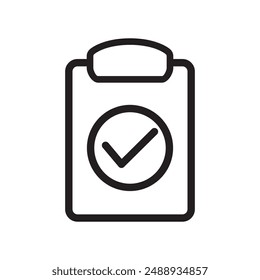 Clipboard icon. Task done. Signed approved document icon. Survey. Extra options. Application form. Fill in the form. Project completed. Check Mark sign. Report. Office documents, 