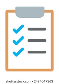 Clipboard icon. Task line icon symbol vector illustration. Document isolated flat icon for application and info-graphic. Point vector icon for websites and mobil. Task management to do checklist.