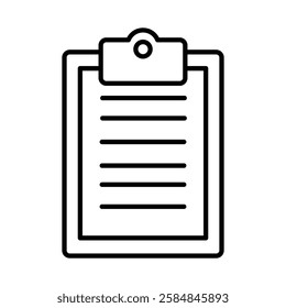 Clipboard icon Thin line art isolated