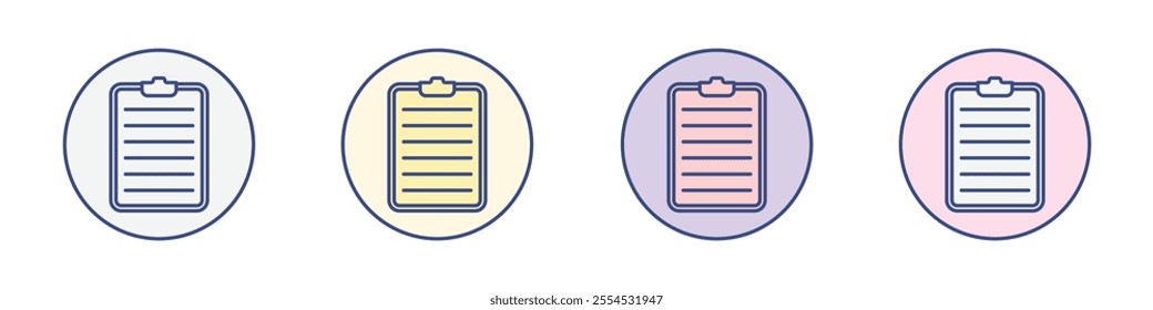 Clipboard icon Thin line flat illustration