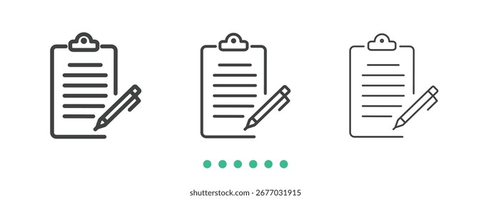 Icono de Portapapeles. Vector de icono de línea delgada