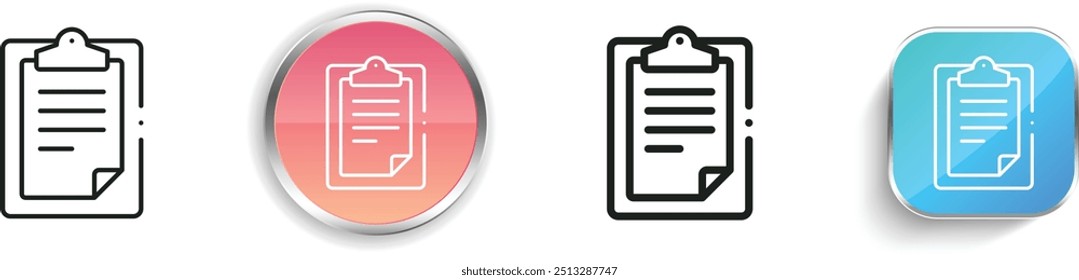 clipboard icon. Thin Linear, Regular and Button Style Design Isolated On White Background