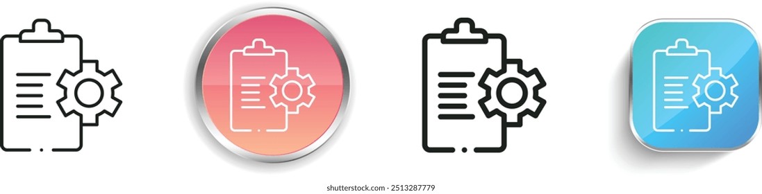 clipboard icon. Thin Linear, Regular and Button Style Design Isolated On White Background