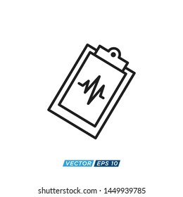 Clipboard Icon in trendy flat style isolated on grey background. Medical Check symbol for your web site design, logo, app, UI. Vector illustration, EPS10.