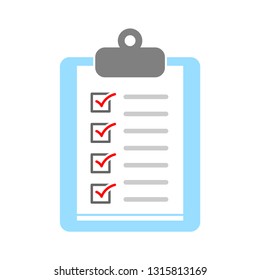 clipboard icon - vector check list, checklist form illustration, survey icon