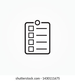 clipboard icon, vector check list, checklist form illustration, survey icon