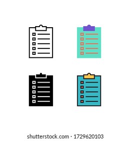 clipboard icon vector with different style design. isolated on white background