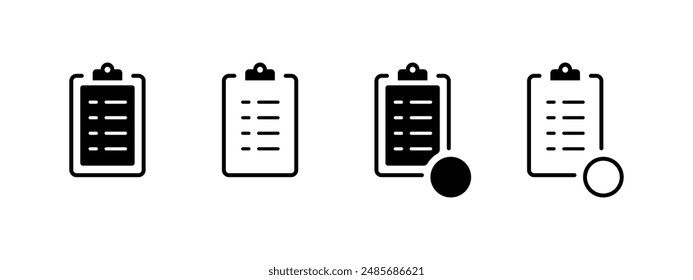 clipboard icon vector illustration. black clipboard icon in black style concept.	