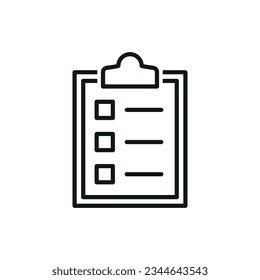Clipboard icon vector illustration. Checklist icon on isolated background. List sign concept.