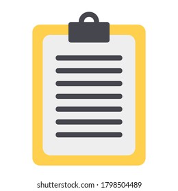 Clipboard icon vector illustration in flat style for any projects, use for website mobile app presentation