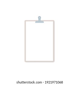 Clipboard icon. Vector illustration, flat design