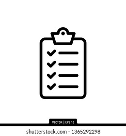Clipboard Icon Vector Illustration Logo Template