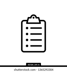 Clipboard Icon Vector Illustration Logo Template