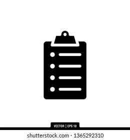 Clipboard Icon Vector Illustration Logo Template