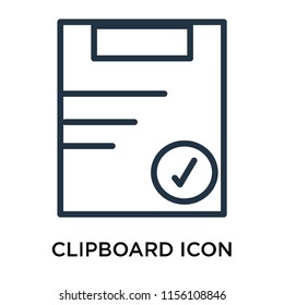 Clipboard icon vector isolated on white background. thin symbols or lined elements in outline style