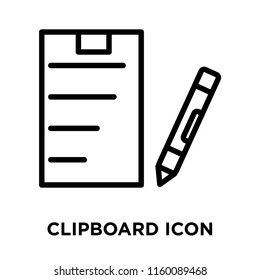 Clipboard icon vector isolated on white background, Clipboard transparent sign , line and outline elements in linear style