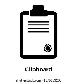 Clipboard icon vector isolated on white background, logo concept of Clipboard sign on transparent background, filled black symbol