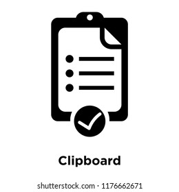 Clipboard icon vector isolated on white background, logo concept of Clipboard sign on transparent background, filled black symbol