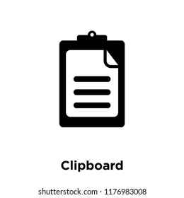 Clipboard icon vector isolated on white background, logo concept of Clipboard sign on transparent background, filled black symbol
