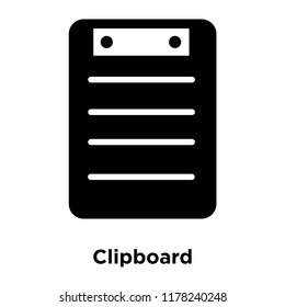 Clipboard icon vector isolated on white background, logo concept of Clipboard sign on transparent background, filled black symbol