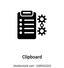 Clipboard icon vector isolated on white background, logo concept of Clipboard sign on transparent background, filled black symbol