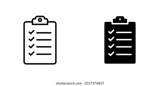 Clipboard Icon vector. liner and flat style icons set.