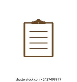 clipboard icon vector. note pad or document file illustration symbol 