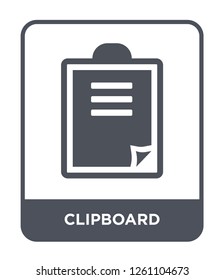 clipboard icon vector on white background, clipboard trendy filled icons from Customer service collection, clipboard simple element illustration